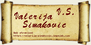 Valerija Simaković vizit kartica
